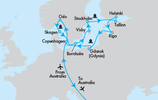 Fly, Stay, Cruise - 3 Kingdoms, 1 Adventure: Discovering Norway, Denmark & Sweden Aboard Sapphire Princess