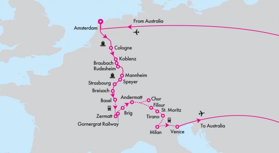 Amsterdam to Venice Explorer with Uniworld & Swiss Rail Scenic Adventure
