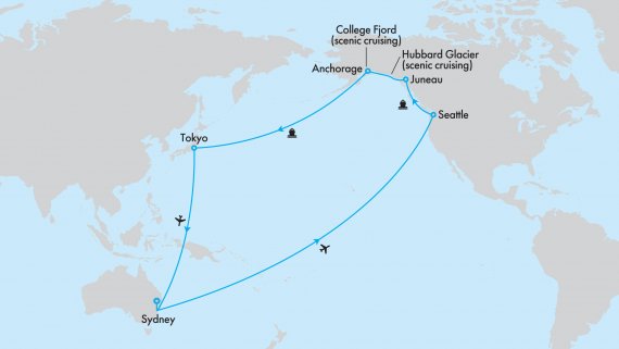 Fly, Stay, Cruise From Glaciers to Gardens - Alaska and North Pacific Crossing Aboard Royal Princess