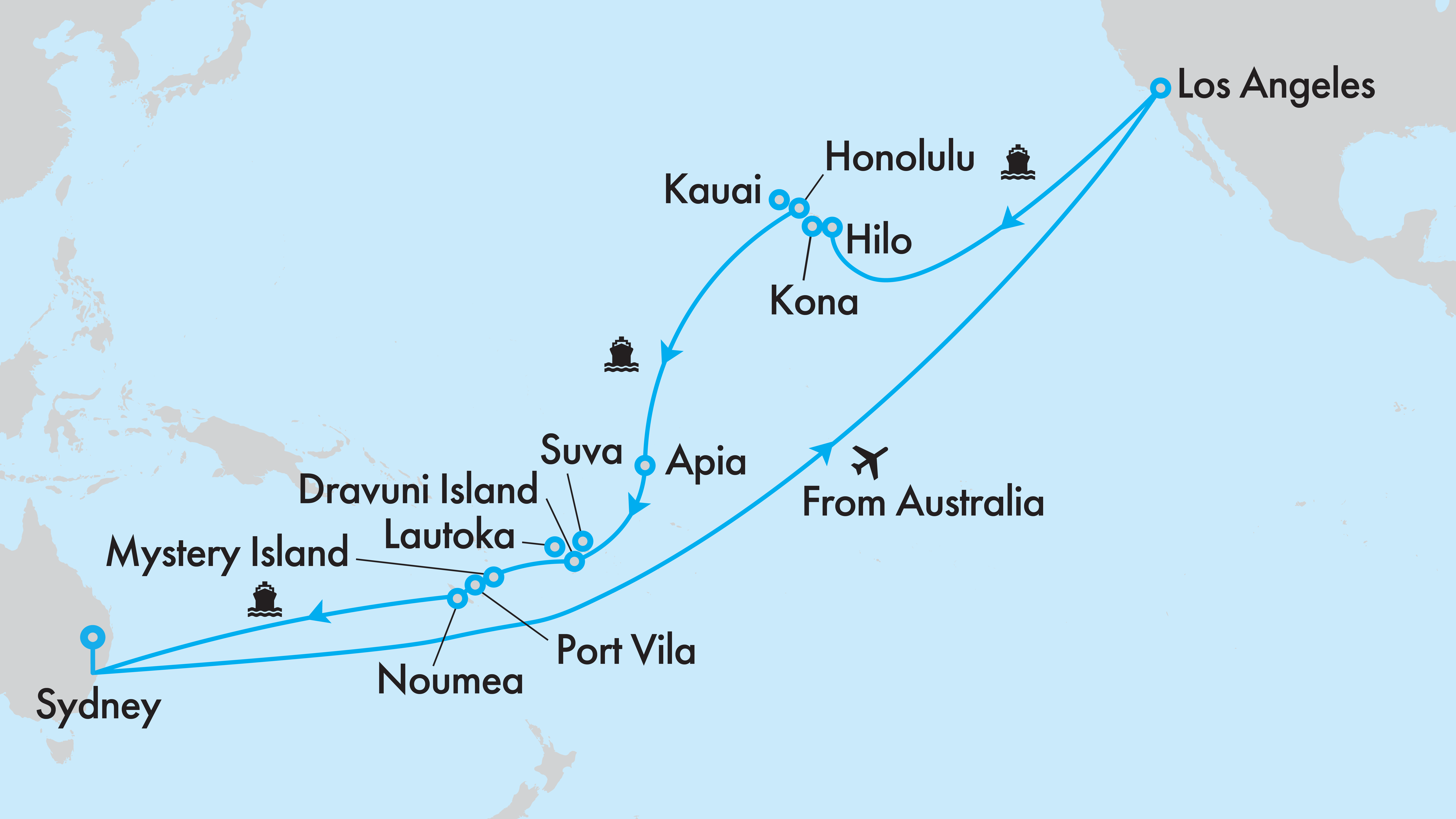 Fly, Stay, Cruise - A Tropical Journey across the South Pacific LA to Sydney aboard Grand Princess