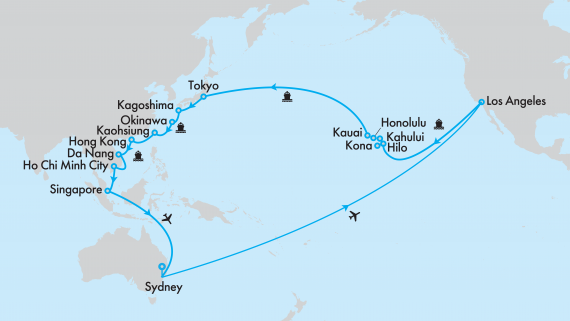 Fly, Stay, Cruise Los Angeles to Singapore with Hawaii and Japan Fly, Stay, Cruise Los Angeles to Singapore with Hawaii and Japan
