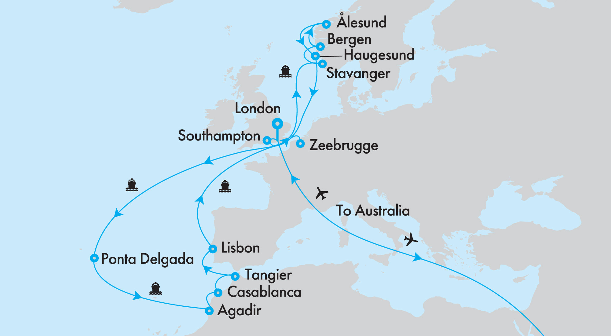 3 Queens from London to Norway, Belgium, Portugal and Morocco