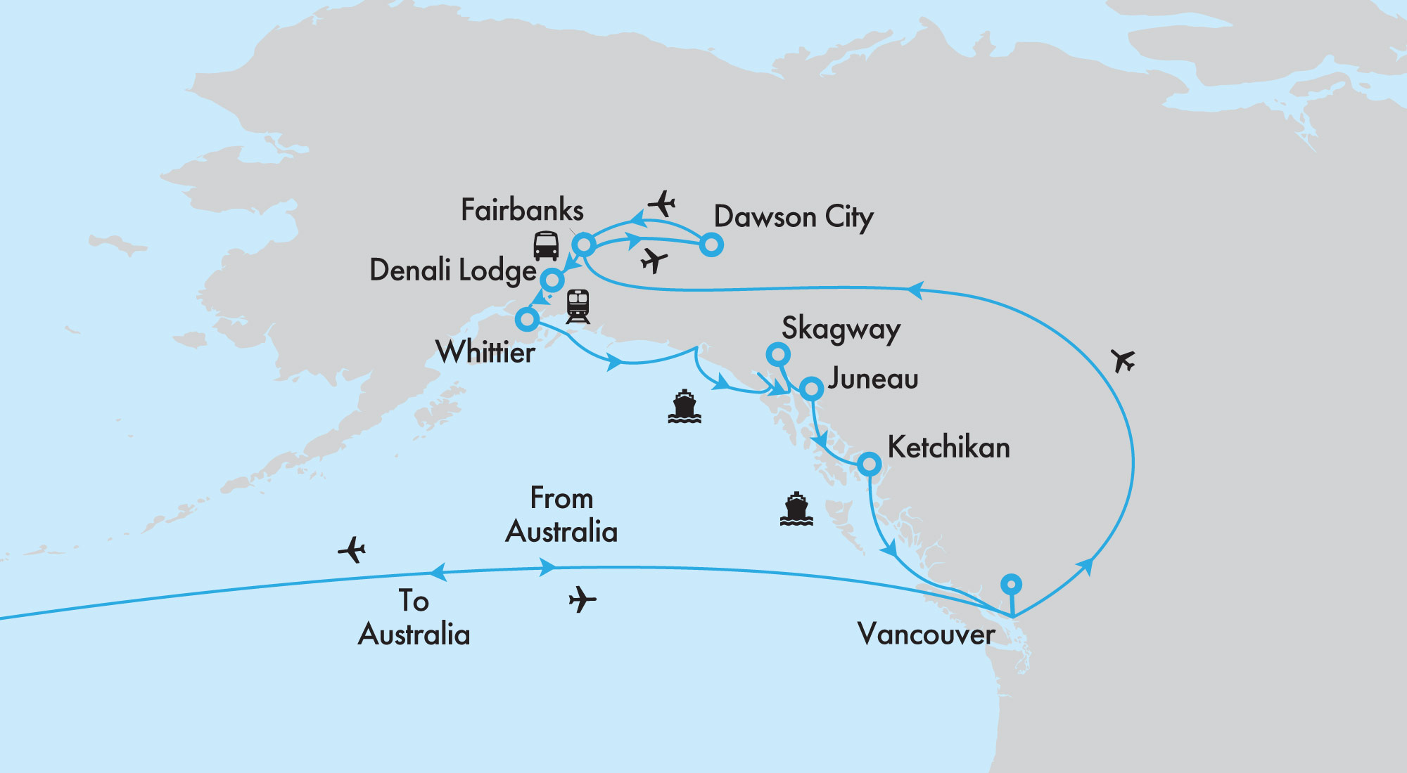 Fly, Stay, Tour Rail and Cruise Denali & Alaska Adventure with Holland America Line’s Westerdam