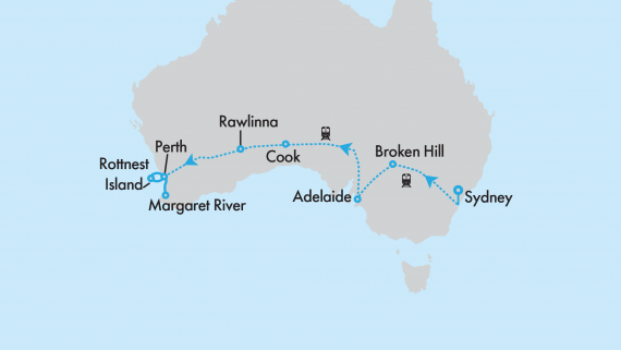 Indian Pacific with Rottnest Island & Margaret River Explorer