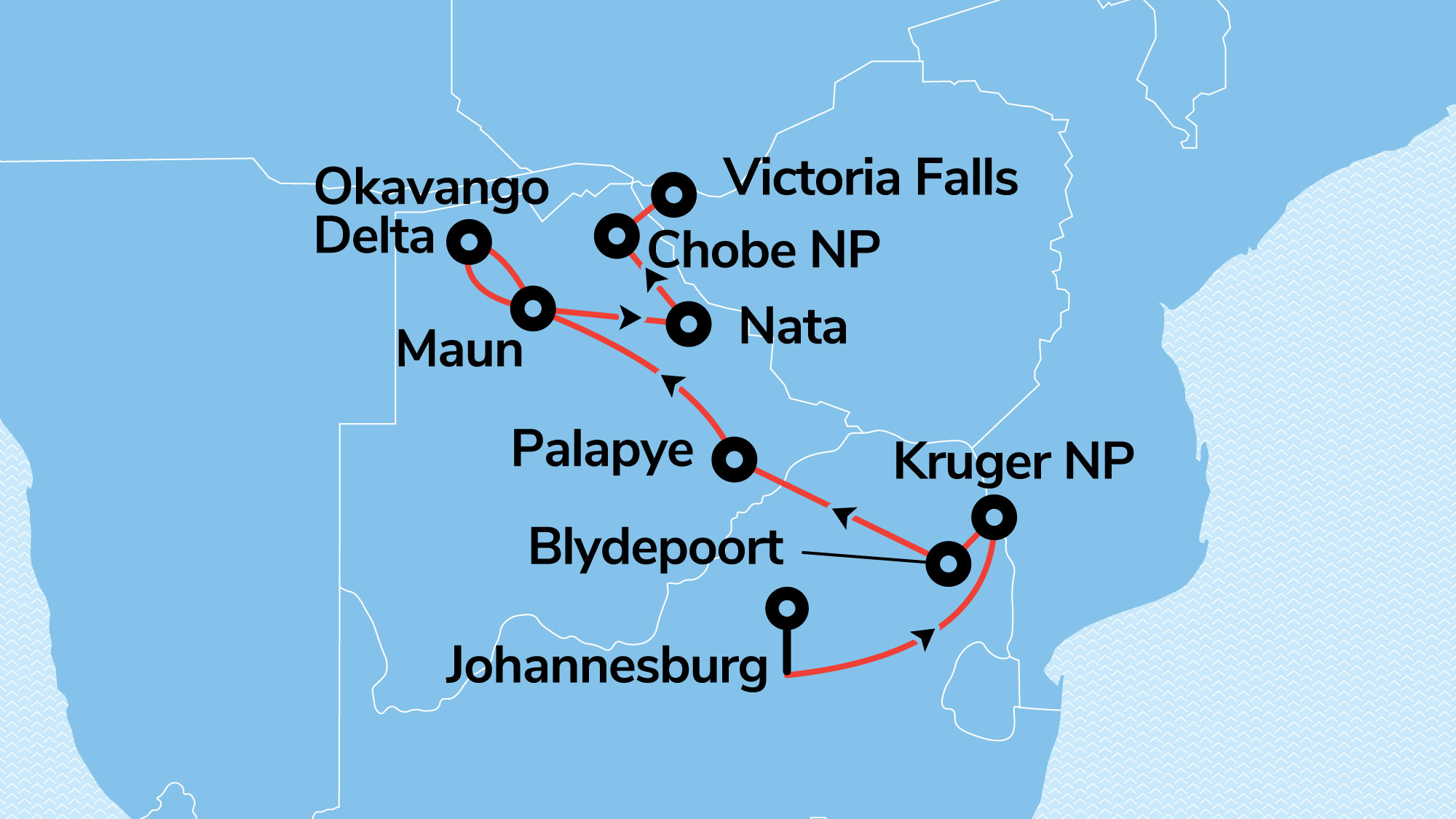 Kruger, Botswana and Falls 12 day tour