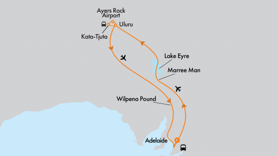 Kati Thanda-Lake Eyre, Uluru, Adelaide and Outback SA Adventure