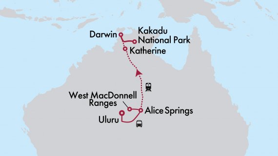 The Ghan with Uluru & Darwin Short Stay