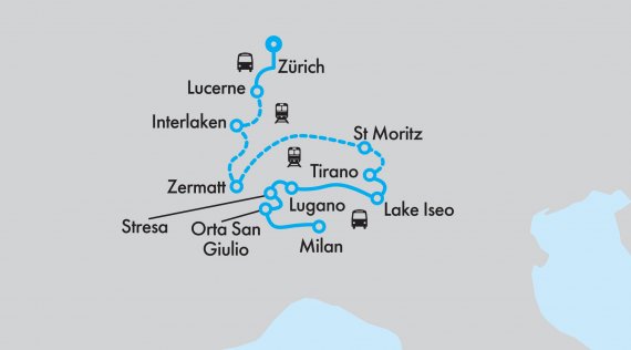 Scenic Trains, Swiss Alps and Italian Lakes Hosted Small Group Tour