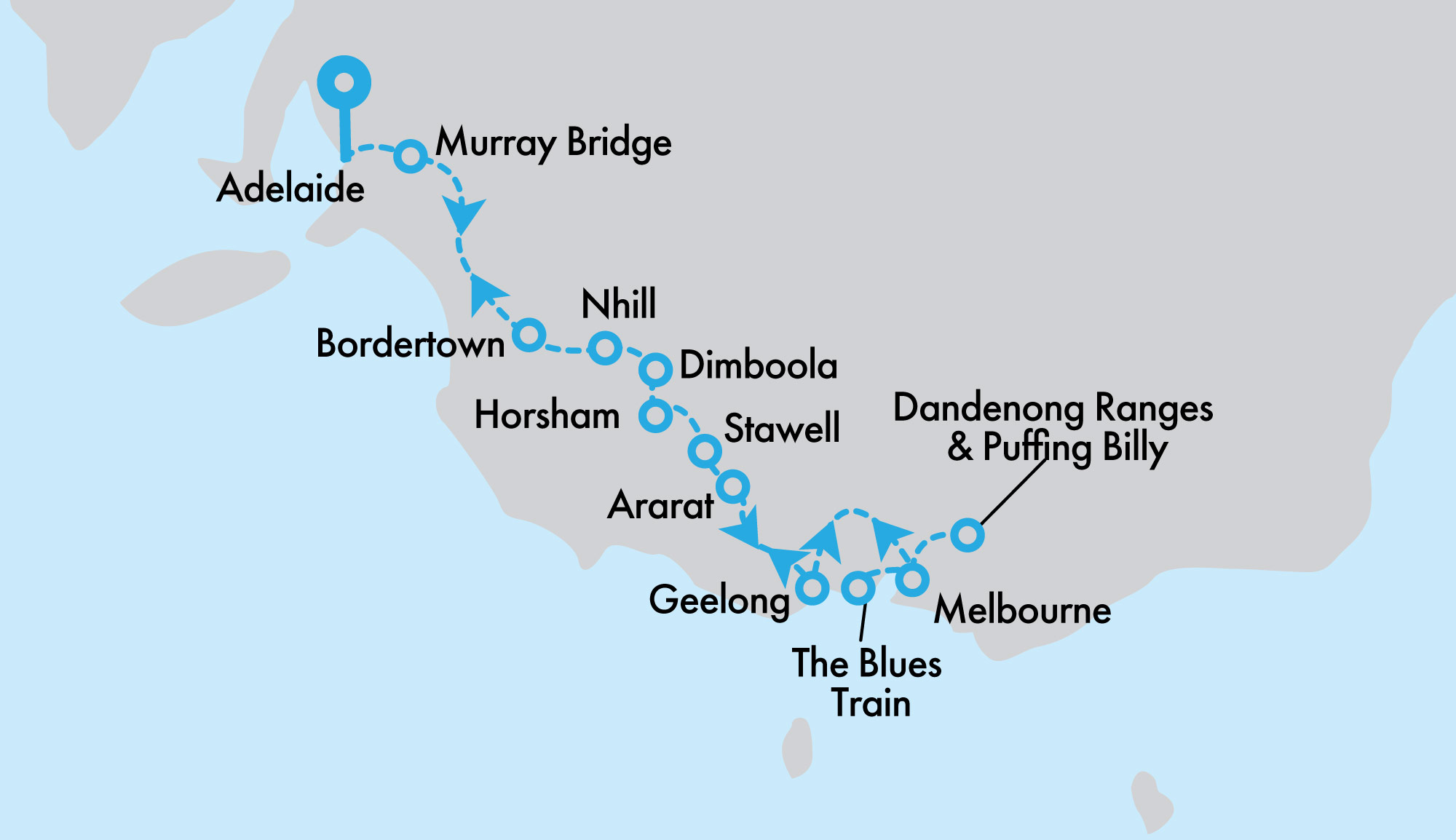 Tracks and Tunes Adelaide to Melbourne Hosted Small Group Tour