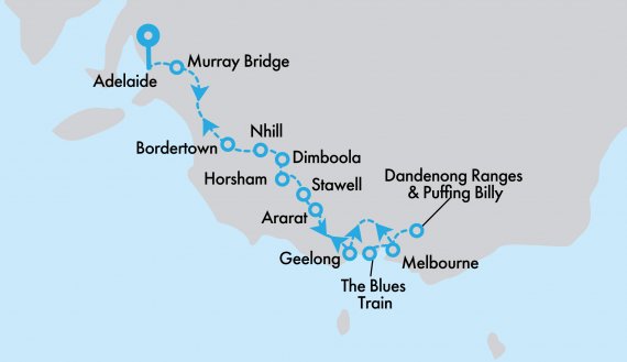 Tracks and Tunes Adelaide to Melbourne Hosted Small Group Tour